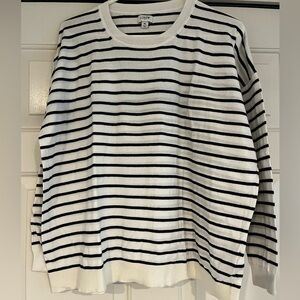 J. Crew navy and White Striped Sweater